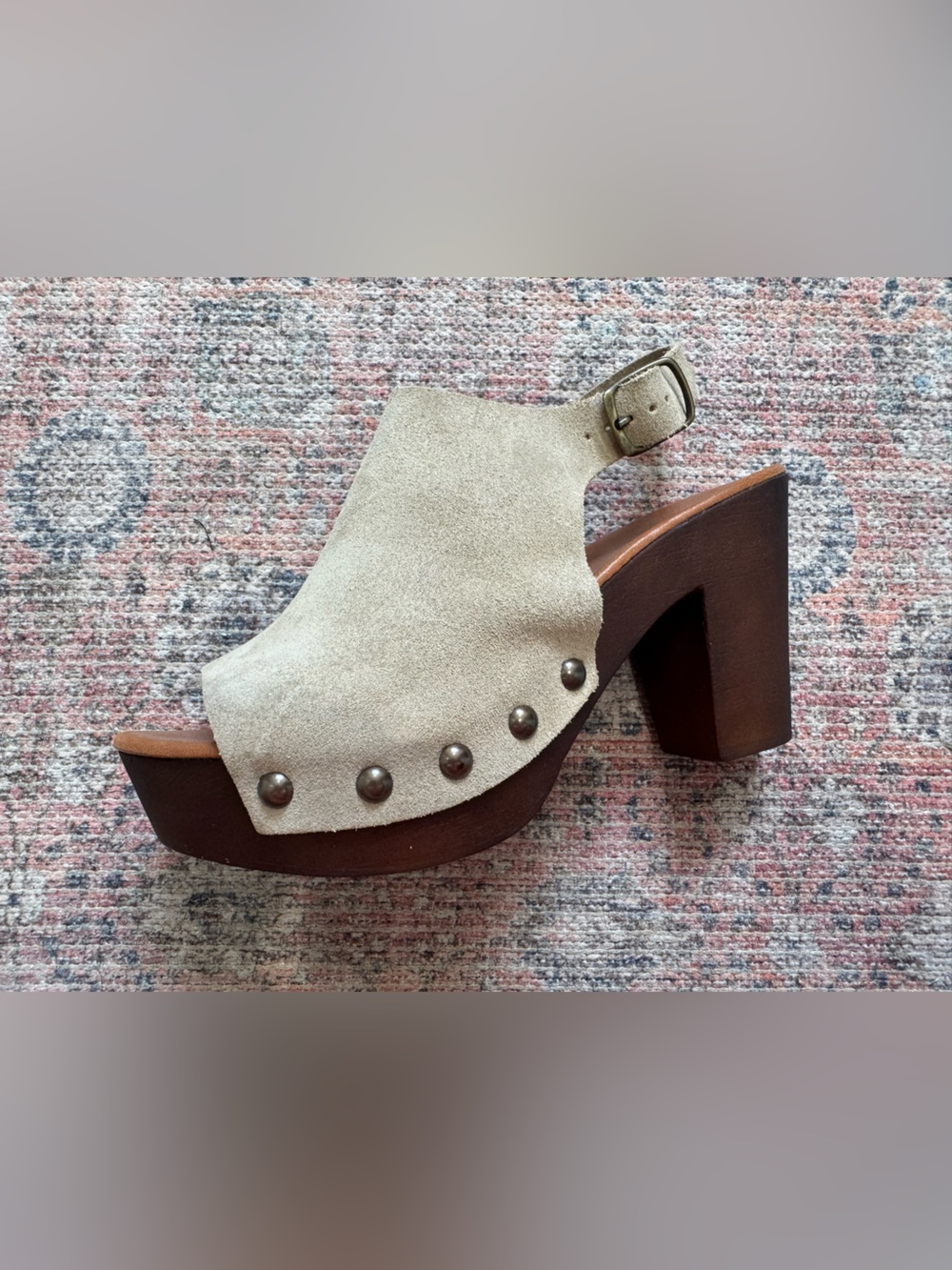 Mila Paoli Suede Studded Platform Sandal